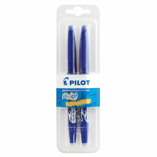 Ручки стираемые гелевые с грипом PILOT "Frixion", 2 шт., линия письма 0,35 мм, синие фото 4