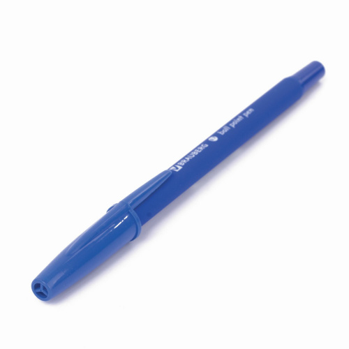 Ручка шариковая BRAUBERG "Capital-X", СИНЯЯ, корпус soft-touch синий, линия письма 0,35 мм, синяя фото 6