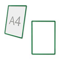 Рамка для ценников, рекламы и объявлений NO NAME, А4, зеленая, без защитного экрана