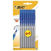 Ручки шариковые с грипом BIC "Round Stic Exact",  8 шт., линия письма 0,28 мм, блистер, синие