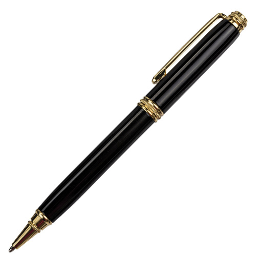 Ручка подарочная шариковая GALANT "Black", корпус черный, золотистые детали, синяя фото 10