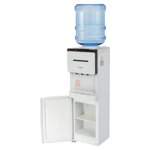 Кулер для воды SONNEN, напольный, шкаф, 3 крана, белый/черный, нагрев/охлаждение фото 7