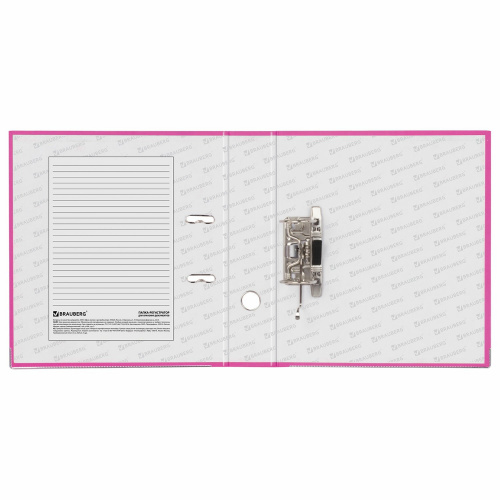 Папка-регистратор BRAUBERG, покрытие из ПВХ, 80 мм, с уголком, розовая фото 8