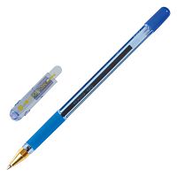 Ручка шариковая масляная с грипом MUNHWA "MC Gold", синяя, корпус тонированный, линия письма 0,5 мм