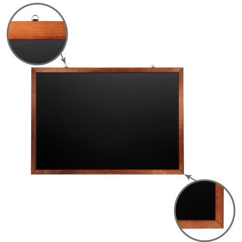 Доска для мела магнитная BRAUBERG, 100х150 см, черная, деревянная окрашенная рамка