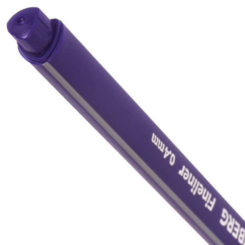 Ручка капиллярная (линер) BRAUBERG "Aero", трехгранная, линия письма 0,4 мм, фиолетовая фото 7