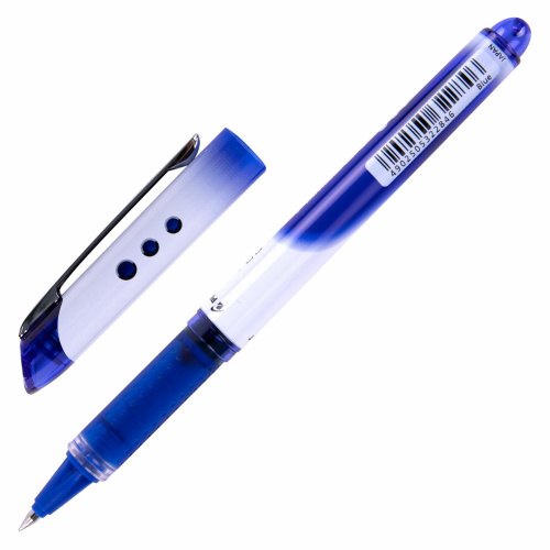 Ручка-роллер с грипом PILOT "V-Ball Grip", корпус с печатью, линия письма 0,3 мм, синяя фото 6