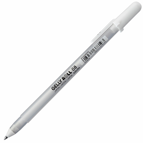 Ручка гелевая SAKURA "Gelly Roll", узел 0,8 мм, линия письма 0,4 мм, белая фото 3