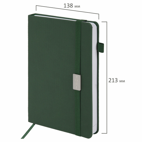 Ежедневник датированный 2024 А5 138x213 мм BRAUBERG "Control", под кожу, держатель для ручки, зеленый, 114916 фото 10
