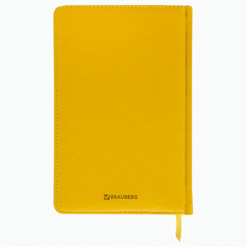 Ежедневник недатированный BRAUBERG, А5, 138х213 мм, под кожу, 160 л., желтый фото 8