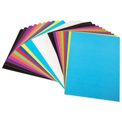 Набор картона и бумаги BRAUBERG, A4 мелованные (белый 10 л., цветной и бумага по 20 л.,10 цветов) фото 2