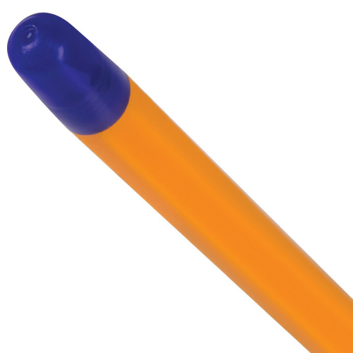 Ручка шариковая STAFF "EVERYDAY", шестигранная, корпус оранжевый, линия письма 0,5 мм, синяя фото 6