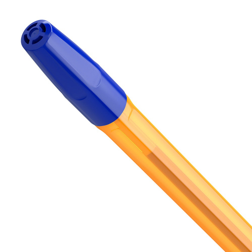 Ручка шариковая BRAUBERG "M-500 AMBER", корпус тонированный оранжевый, линия письма 0,35 мм, синяя фото 6