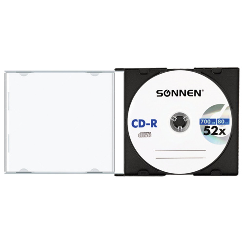Диск CD-R SONNEN, 700 Mb, 52x, Slim Case фото 2