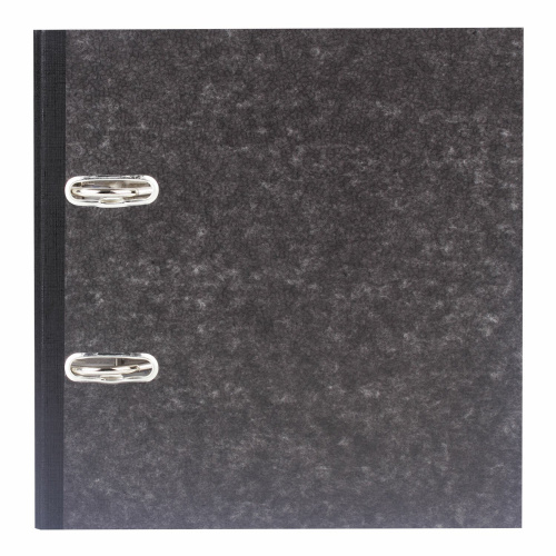 Папка-регистратор BRAUBERG, А5, 70 мм, вертикальная, покрытие мраморное, ПВХ, черная фото 10