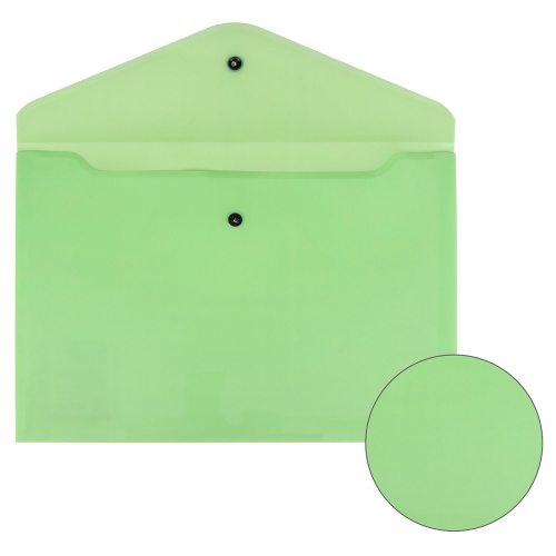 Папка-конверт с кнопкой BRAUBERG "Pastel", А4, до 100 л, непрозрачная цвет, мятный фото 2