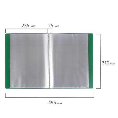 Папка BRAUBERG, 40 вкладышей,  0,7 мм, стандарт, зеленая фото 5