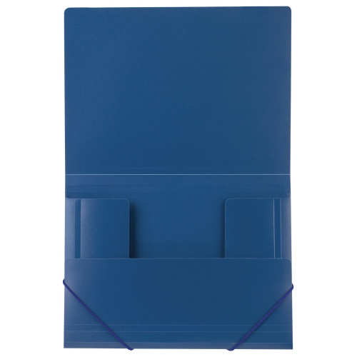 Папка на резинках BRAUBERG, стандарт, до 300 листов, 0,5 мм, синяя фото 3
