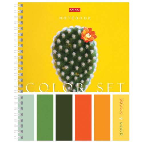 Тетрадь HATBER Color Set, А5, 80л., гребень, клетка, обложка картон фото 2
