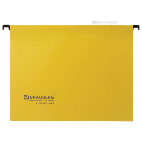 Подвесные папки BRAUBERG, А4, 350х245 мм, до 80 листов, 10 шт., желтые, картон фото 2