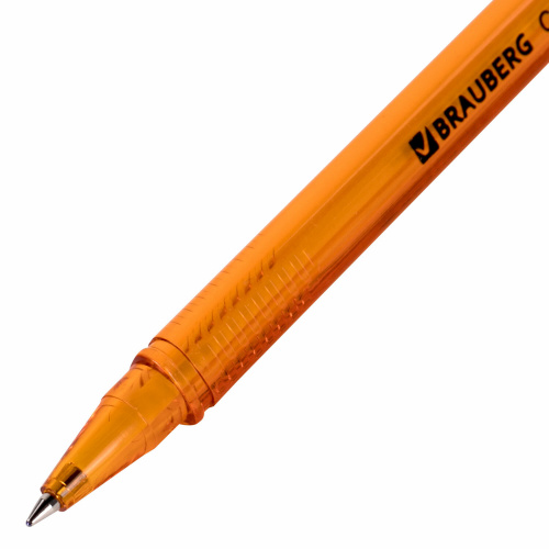 Ручка шариковая РОССИЯ "СОКРАТ", СИНЯЯ, корпус оранжевый, узел 0,7 мм, линия письма 0,35 мм, BRAUBERG, 143968 фото 2