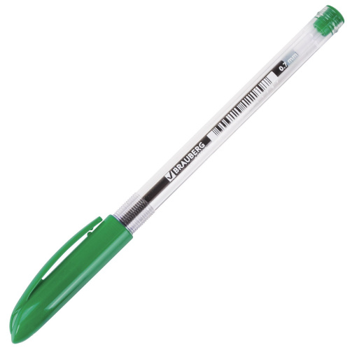Ручка шариковая масляная BRAUBERG "Rite-Oil", корпус прозрачный, линия письма 0,35 мм, зеленая фото 10