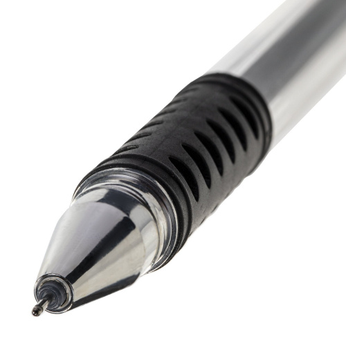 Ручка гелевая с грипом STAFF Basic Needle, линия письма 0,35 мм, черная фото 3