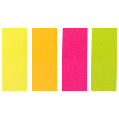 Закладки клейкие BRAUBERG, 50х20 мм, 4 цвета х 50 листов, бумажные, неоновые фото 3