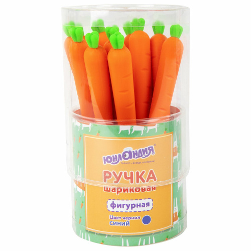 Ручка фигурная шариковая ЮНЛАНДИЯ "Морковка", пишущий узел 0,7 мм, синяя фото 4