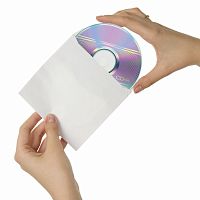 Конверты для CD/DVD BRAUBERG, 125х125 мм с окном, бумажные, клей декстрин, 25 шт.