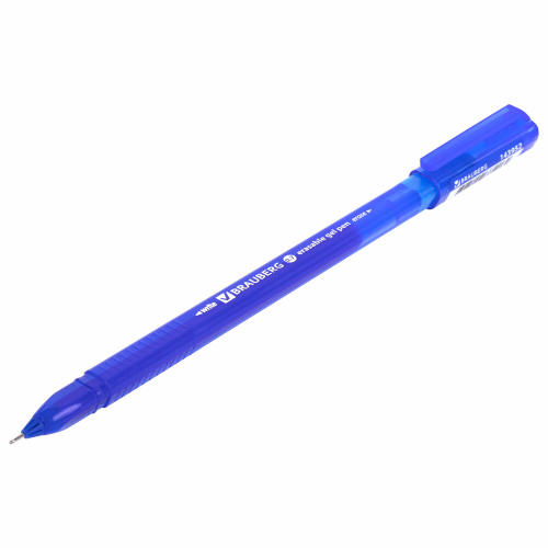 Ручка стираемая гелевая BRAUBERG DELTA, синяя, трехгранная, узел 0,7мм, линия 0,35мм фото 7