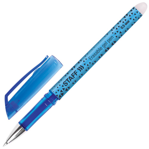 Ручка стираемая гелевая STAFF "College EGP-101", хромированные детали, линия письма 0,35 мм, синяя