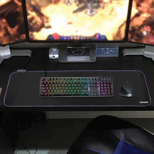 Коврик для мыши и клавиатуры SONNEN "CHAMELEON", 800x300х4 мм, игровой, с подсветкой фото 8