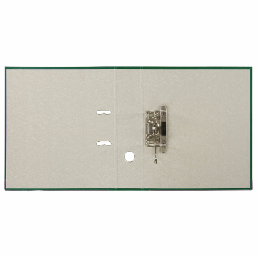 Папка-регистратор BRAUBERG, покрытие пластик, 75 мм, с уголком, зеленая фото 2