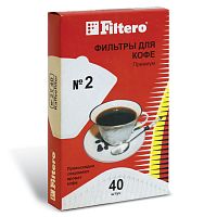 Фильтр FILTERO, премиум №2 для кофеварок, 40 шт., бумажный, отбеленный