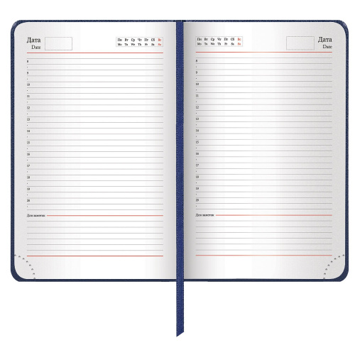 Ежедневник недатированный BRAUBERG "Profile" , А5, 138x213 мм, балакрон, 136 л., синий фото 5