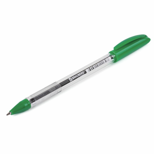 Ручка шариковая масляная BRAUBERG "Rite-Oil", корпус прозрачный, линия письма 0,35 мм, зеленая фото 7