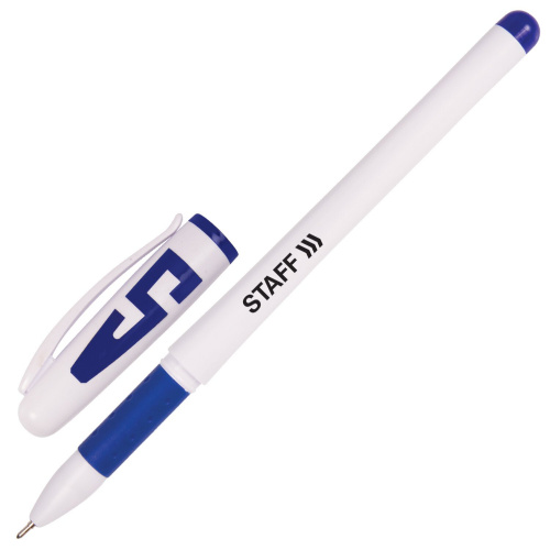Ручки гелевые с грипом STAFF "Manager", 4 цвета, корпус белый, узел 0,5 мм фото 7