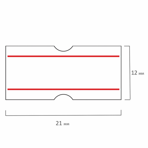 Этикет-лента BRAUBERG, 21х12 мм, прямоугольная, белая с красной полосой, 5 рулонов по 600 шт. фото 8