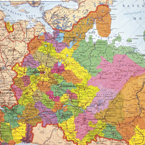 Карта России политико-административная BRAUBERG, 101х70 см, 1:8,5М, интерактивная, европодвес фото 2