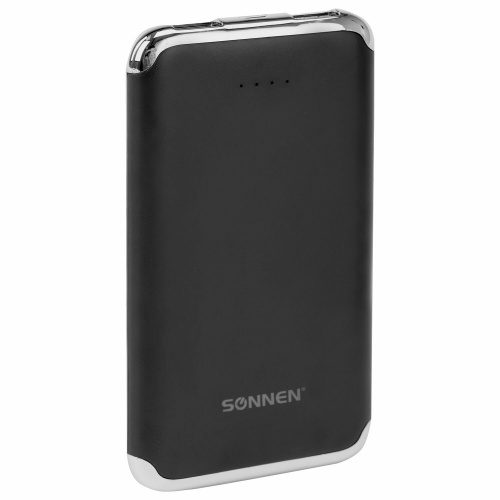Аккумулятор внешний SONNEN, 2 USB, 6000 mAh, литий-полимерный, черный фото 9