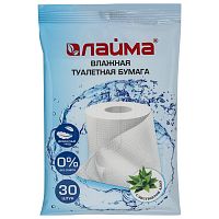 Бумага туалетная LAIMA, влажная 30 шт., деликатный уход, с экстрактом алоэ, без спирта