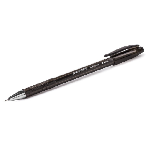 Ручка гелевая BRAUBERG "Income", корпус тонированный, линия письма 0,35 мм, черная фото 4