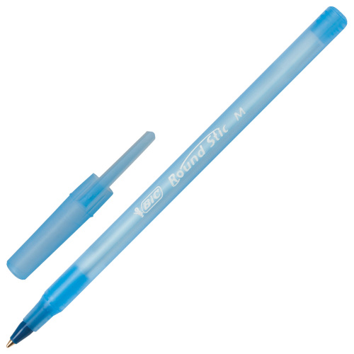 Ручки шариковые BIC "Round Stic", 4 шт., узел 1 мм, линия письма 0,32 мм, пакет, синие фото 3