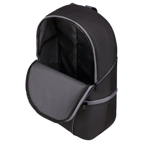 Рюкзак STAFF TRIP, 40x27x15,5 см, универсальный, 2 кармана, черный с серыми деталями фото 3