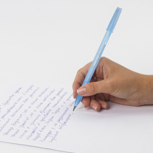 Ручка шариковая ОФИСМАГ i-STICK, СИНЯЯ, пишущий узел 0,7 мм, линия письма 0,35 мм фото 9