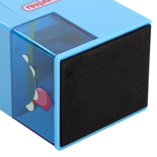 Точилка механическая ПИФАГОР "Монстрик", корпус голубой, для чернографитных и цветных карандашей фото 3