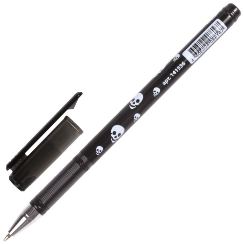 Ручка шариковая BRAUBERG "Черепа", корпус с печатью, линия письма 0,35 мм, синяя фото 2