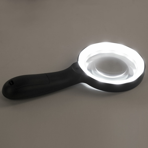 Лупа просмотровая с LED-ПОДСВЕТКОЙ, диаметр 90 мм, увеличение 10, корпус черный, BRAUBERG, 455928 фото 6