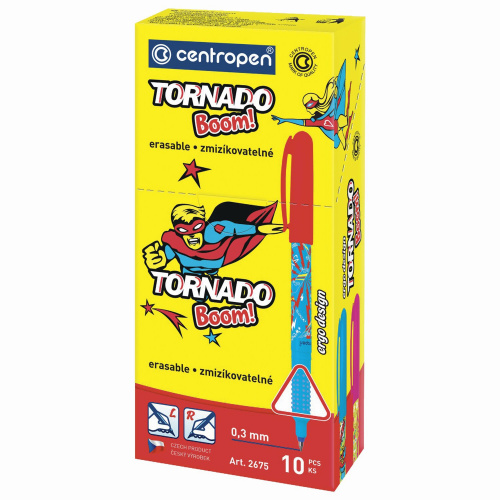 Ручка-роллер CENTROPEN "Tornado Boom", корпус с печатью, 0,5 мм, линия 0,3 мм, синяя фото 2